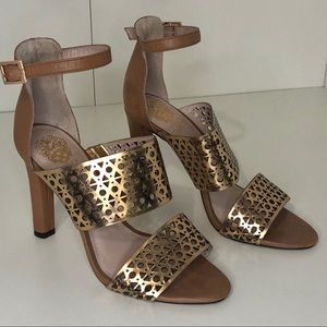 Gold and Cognac heel